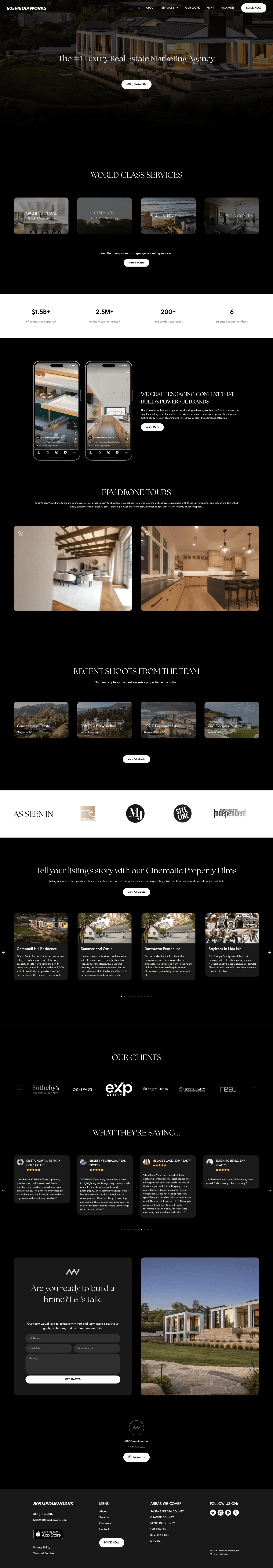 805 Media Works – full homepage screenshot of website designed by Weble Studio