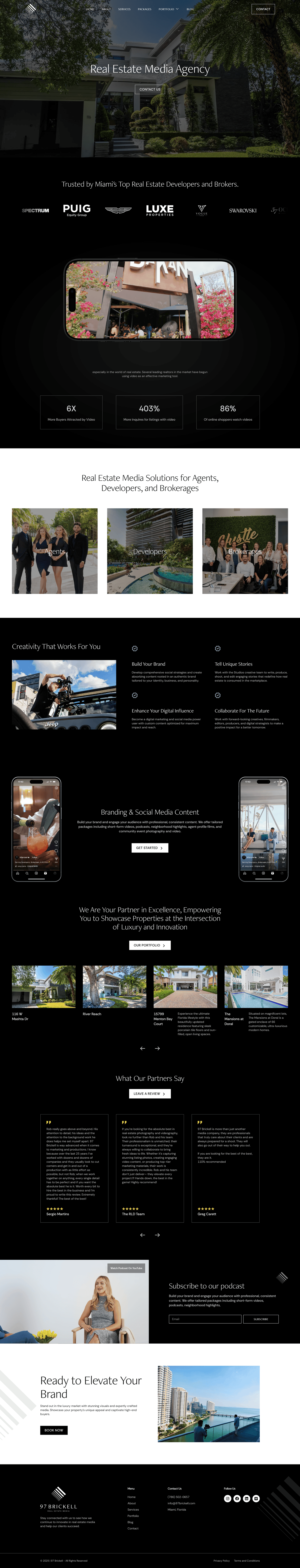 97 Brickell – full homepage screenshot of website designed by Weble Studio