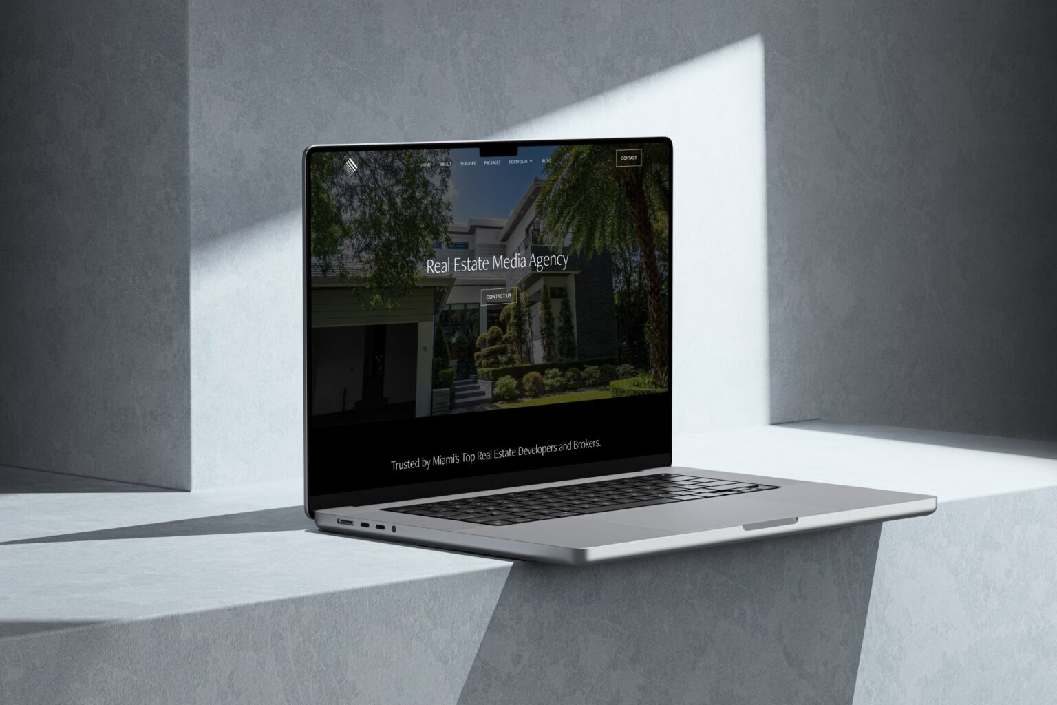97 Brickell – luxury real estate media agency website mockup by Weble Studio