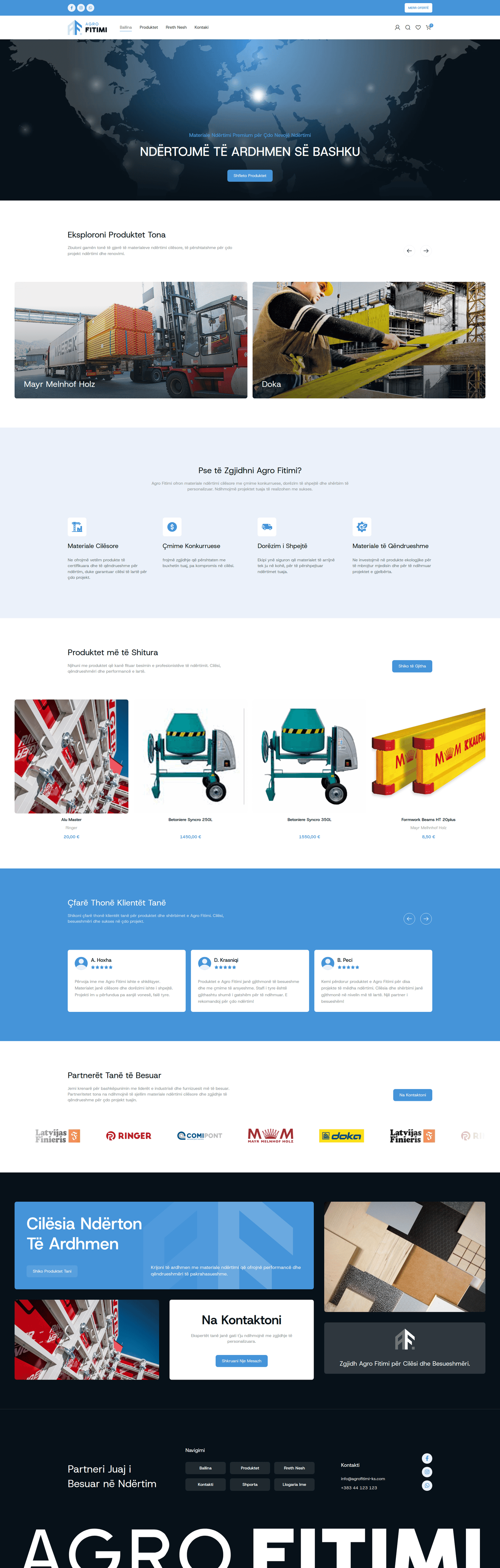 Agro Fitimi – full homepage screenshot of website designed by Weble Studio