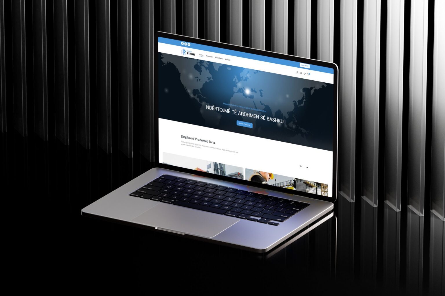 Agro Fitimi – eCommerce construction materials website mockup by Weble Studio