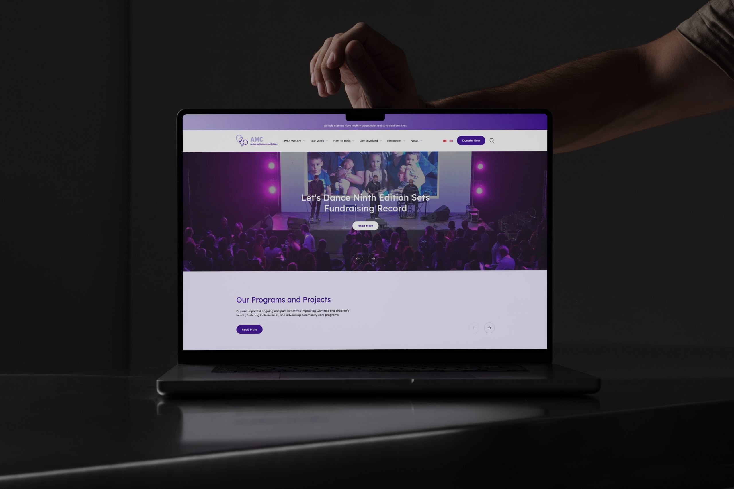 Action for Mothers and Children – non-profit website mockup designed by Weble Studio