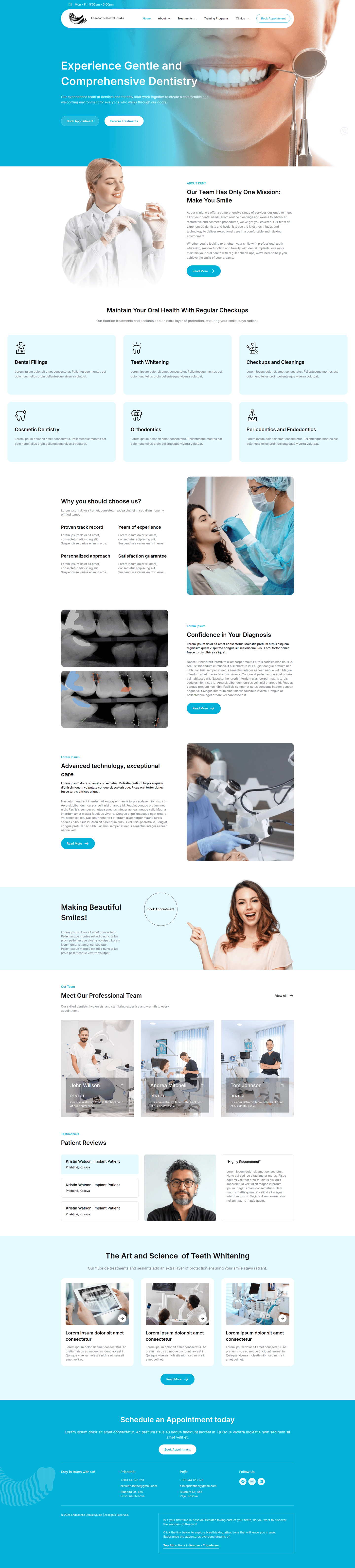Endodontic Dental Studio – full homepage screenshot of website designed by Weble Studio