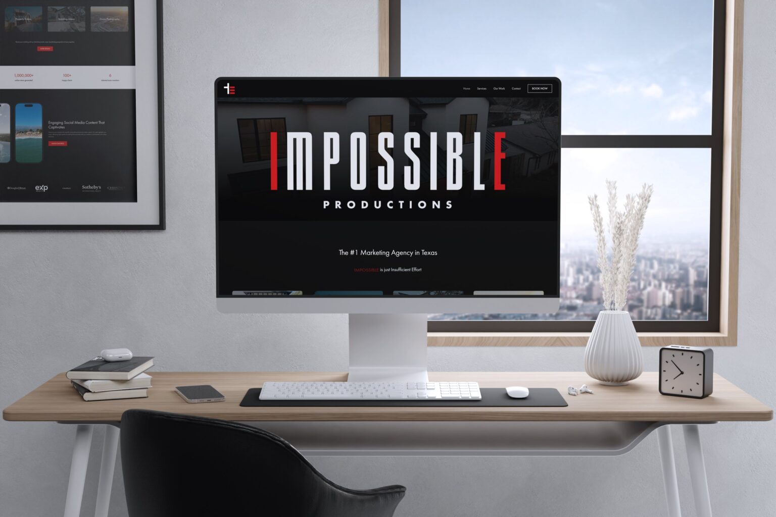 Impossible Productions – real estate media agency website mockup by Weble Studio