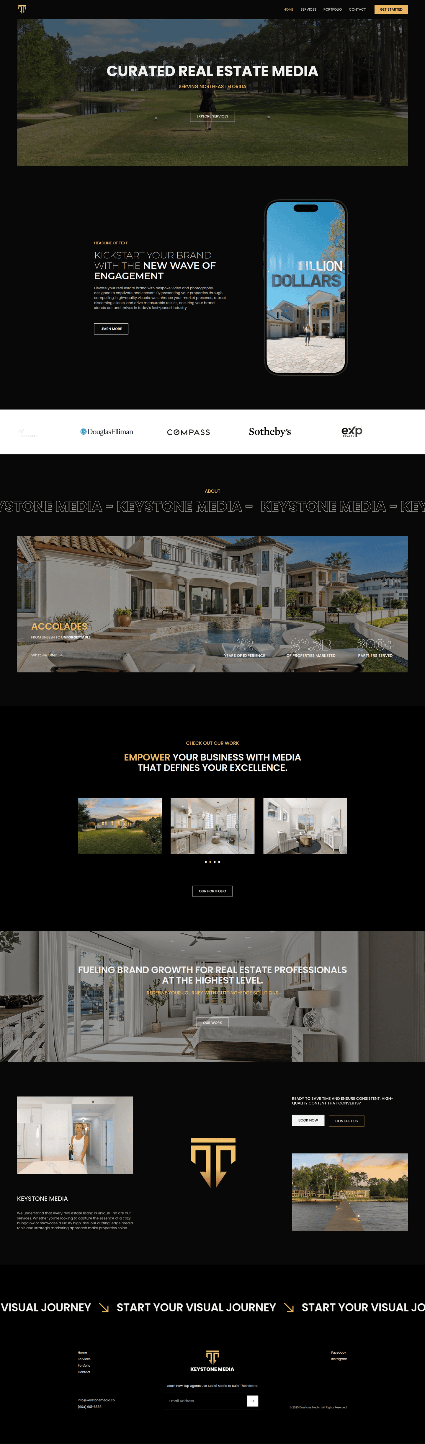 Keystone Media – full homepage screenshot of website designed by Weble Studio