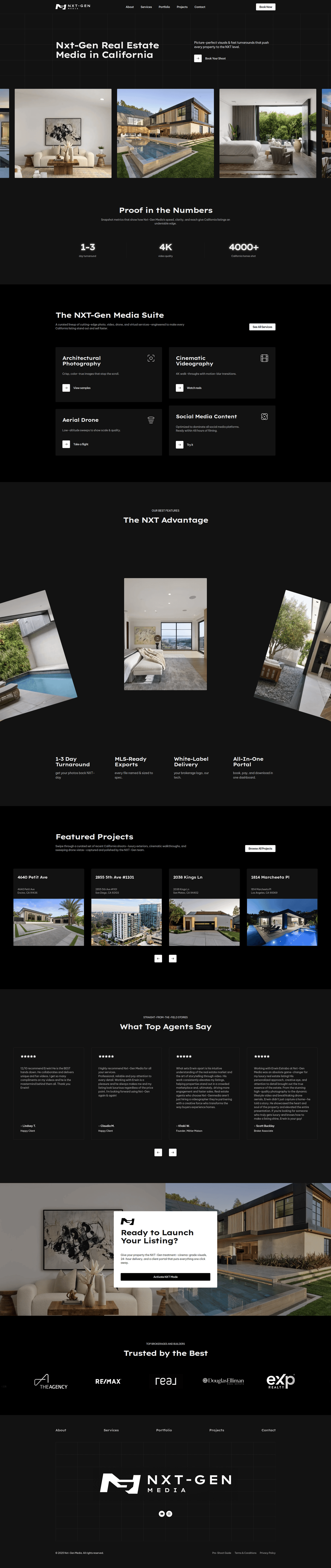 Nxt-Gen Media – full homepage screenshot of website designed by Weble Studio