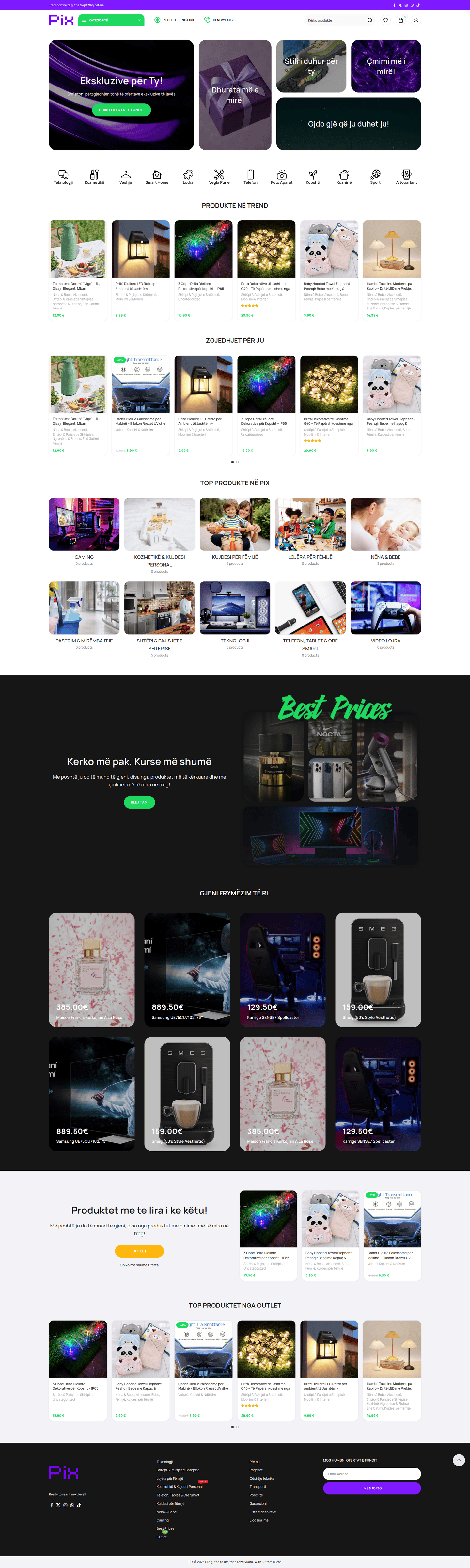 PIX – full homepage screenshot of website designed by Weble Studio