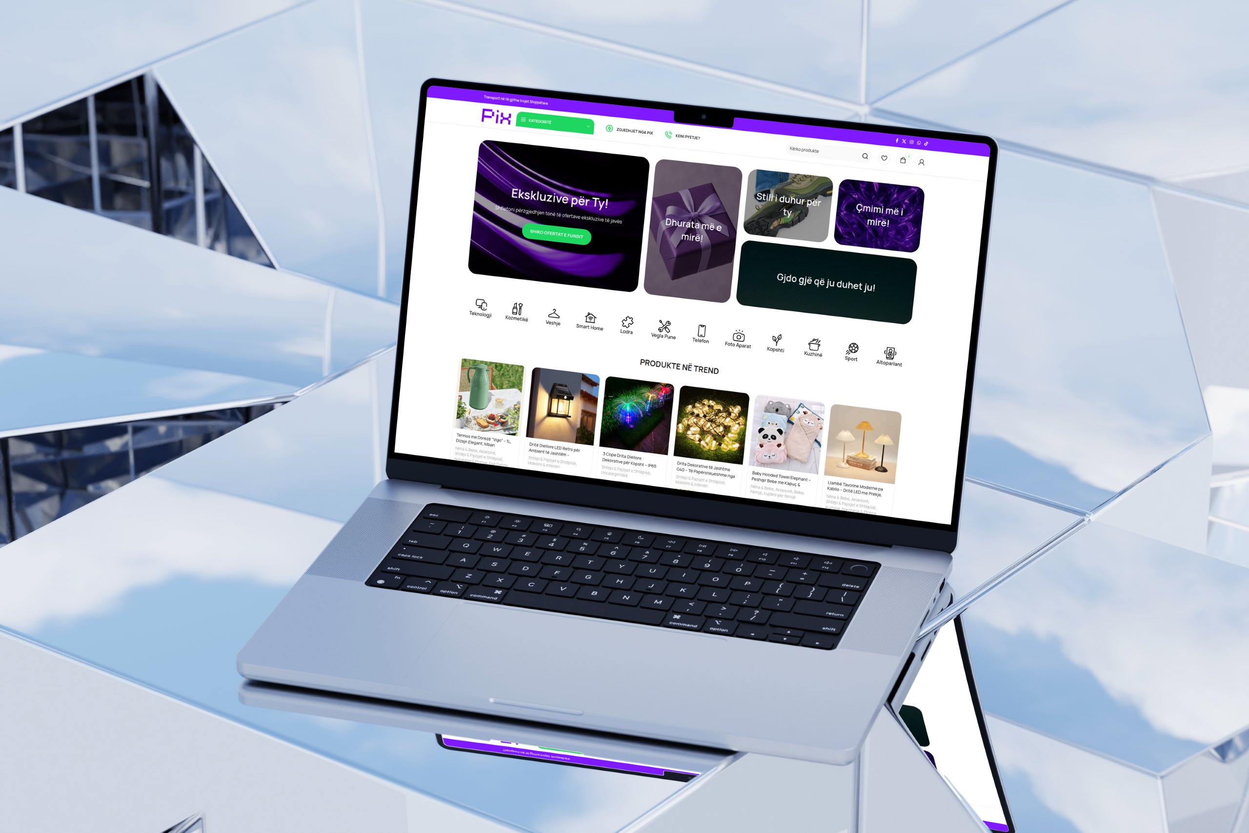 PIX – eCommerce website mockup for online retail platform by Weble Studio