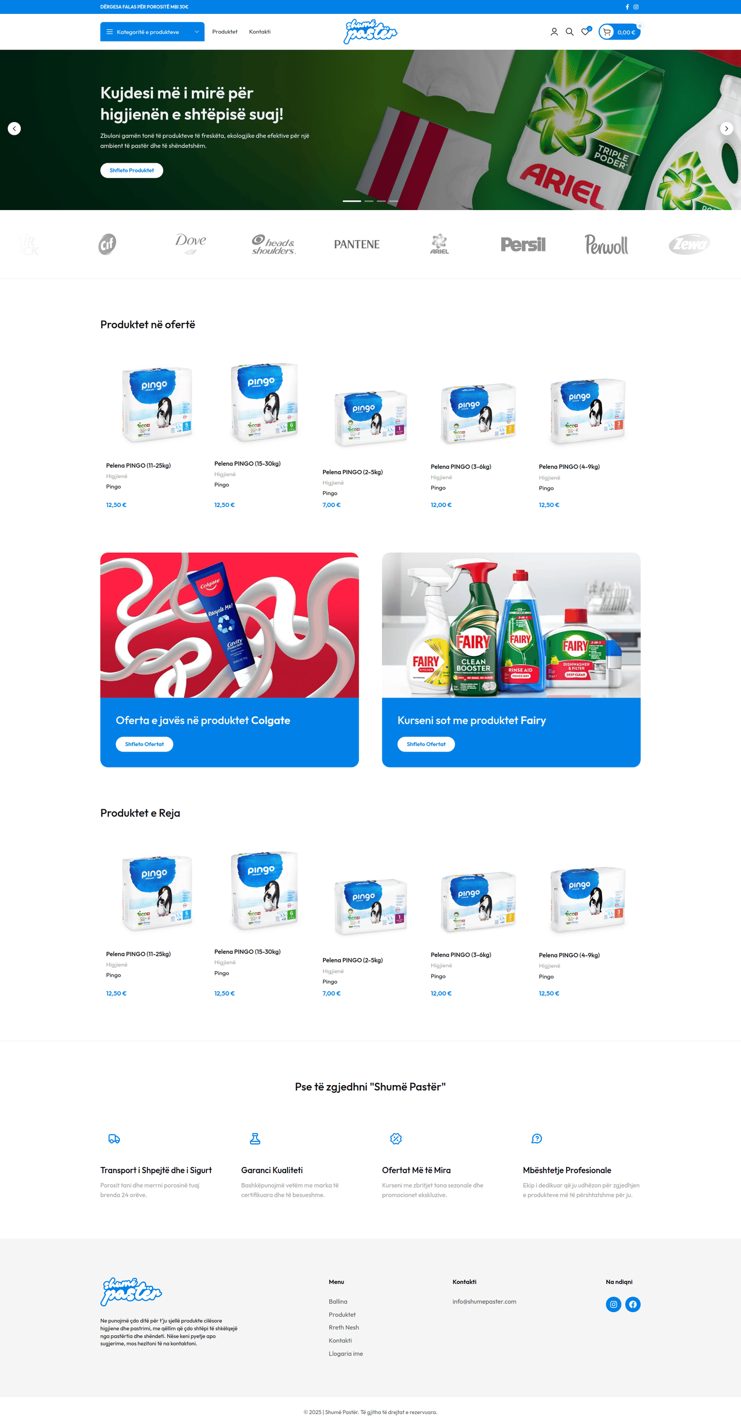 Shume Paster – full homepage screenshot of website designed by Weble Studio