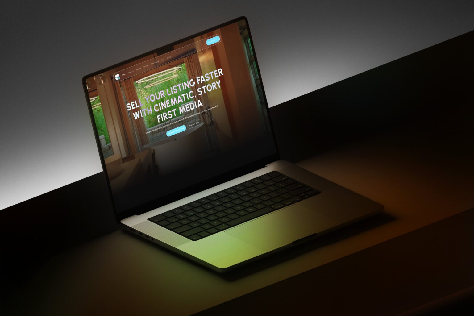 SkyDef Productions – cinematic real estate media website mockup by Weble Studio