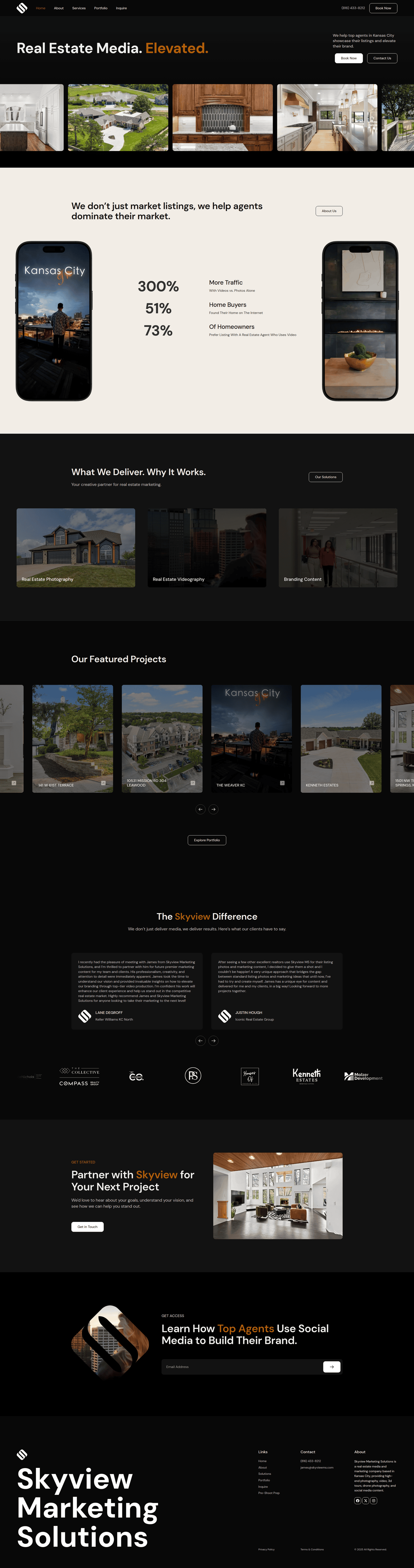 Skyview MS – full homepage screenshot of website designed by Weble Studio