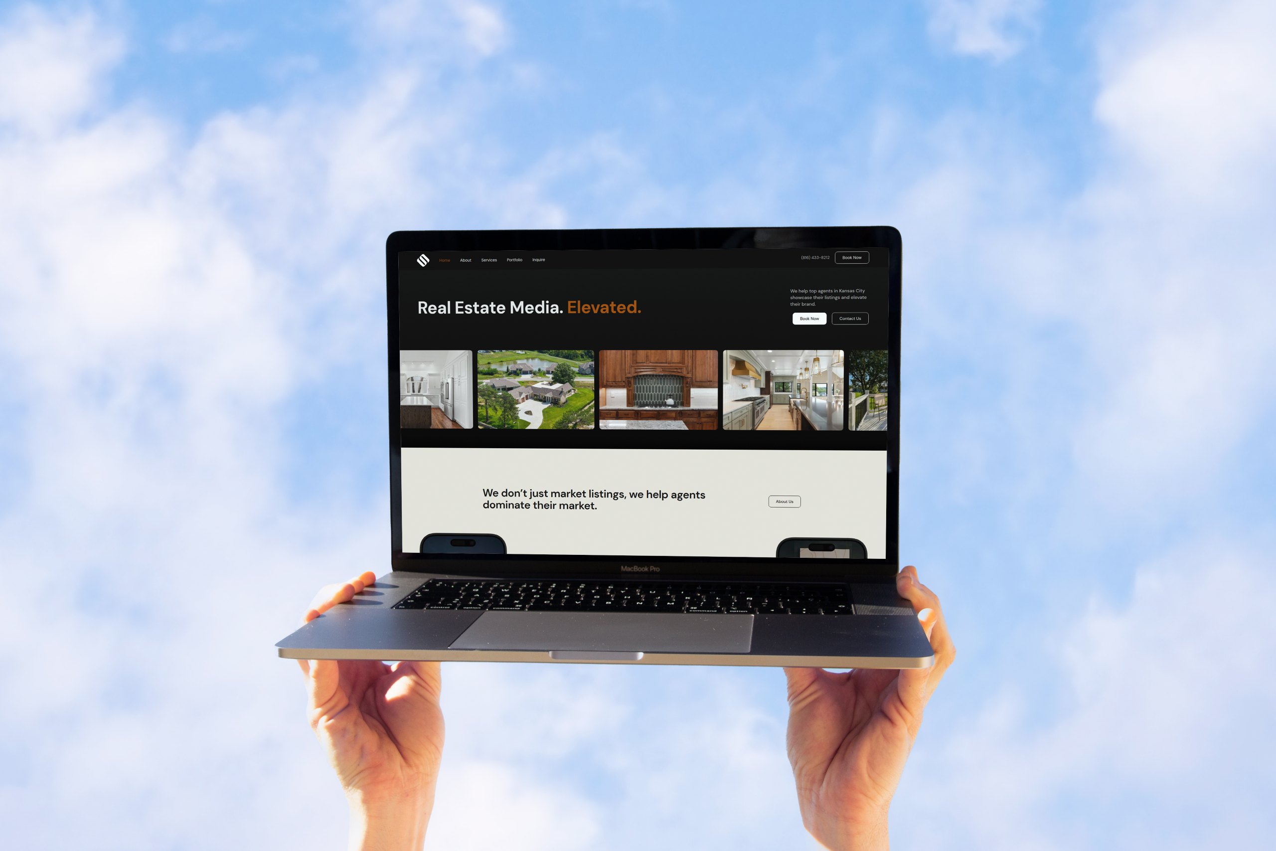 Skyview MS – real estate media company website mockup developed by Weble Studio