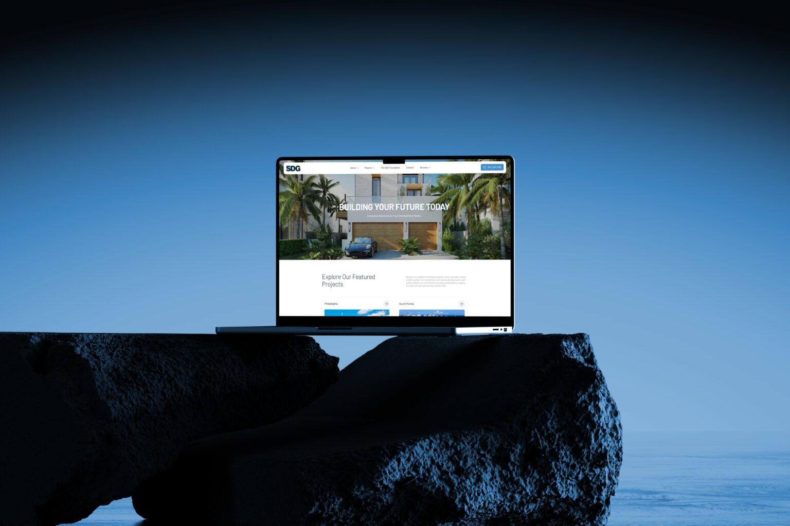 Stamm Development Group – luxury builder website mockup crafted by Weble Studio