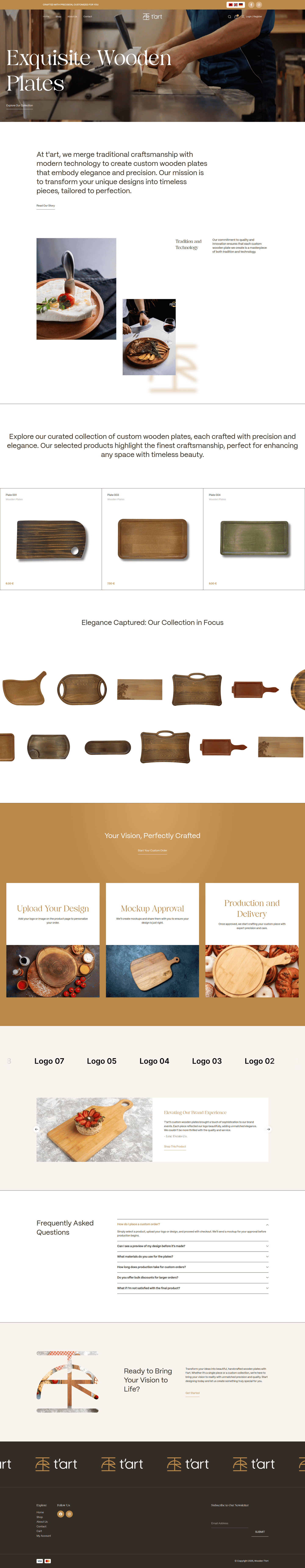 Wooden Tart – full homepage screenshot of website designed by Weble Studio