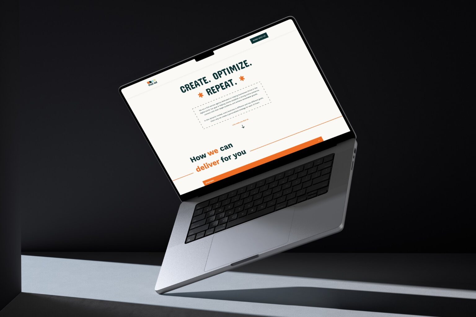 That AD – digital marketing agency website mockup designed by Weble Studio