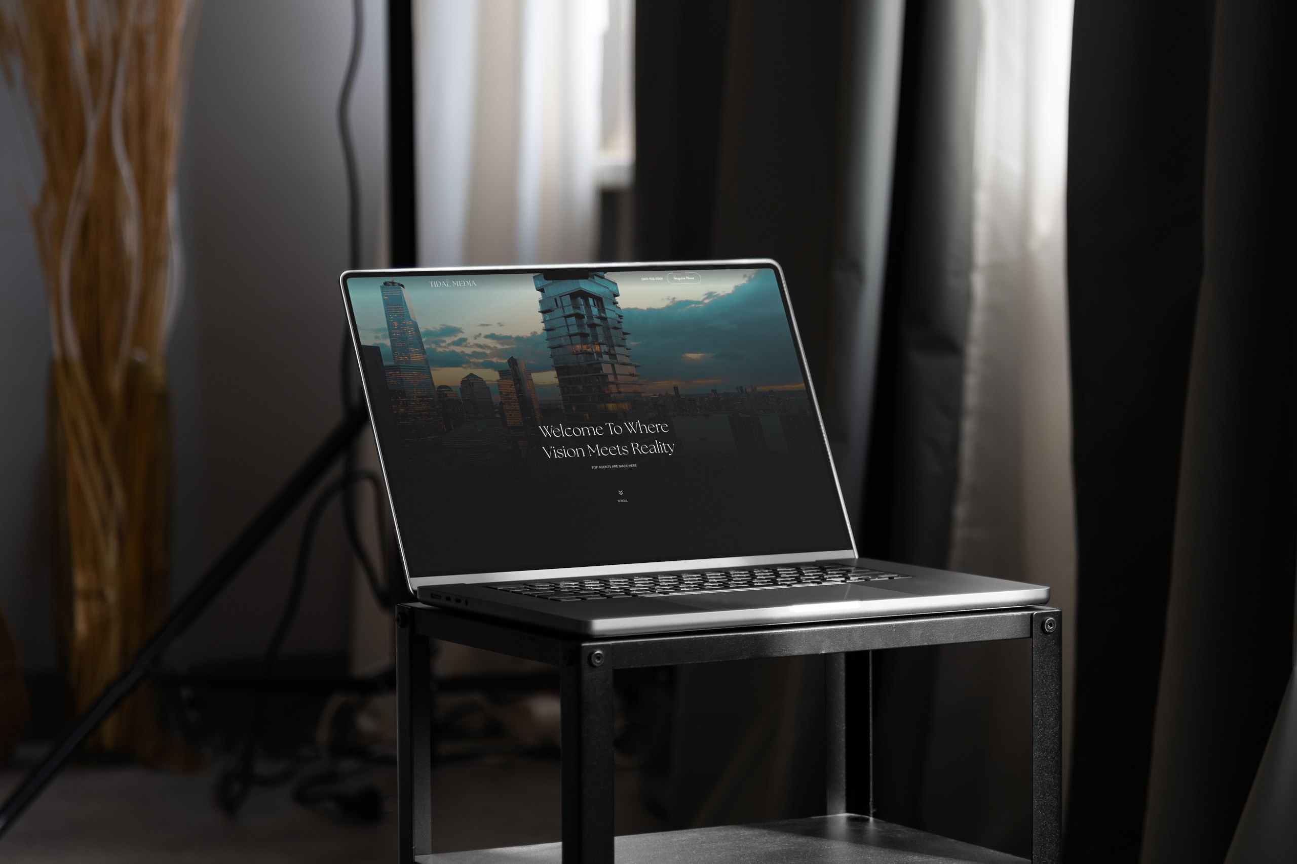 Tidal Media – real estate media agency website mockup by Weble Studio